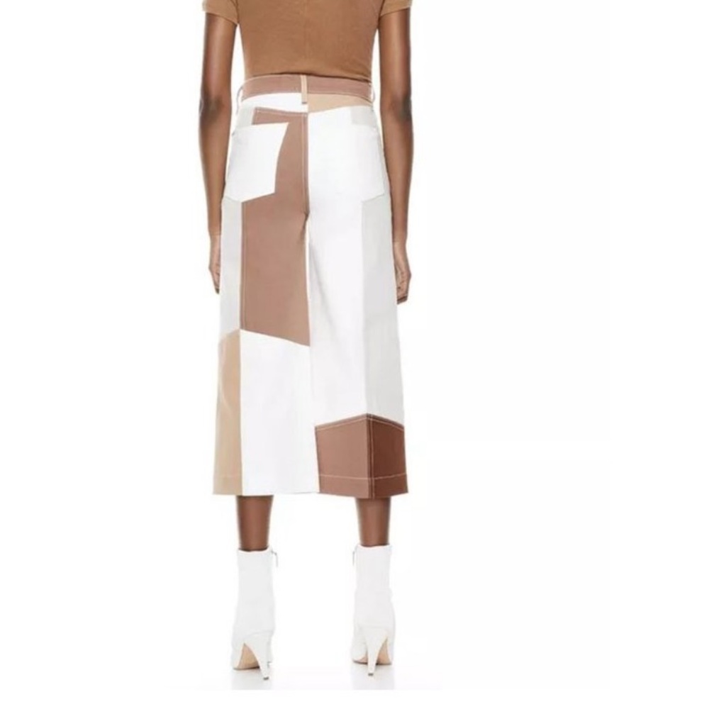 Alice + Olivia | Brown White Patchwork Gaucho Pan… - image 2